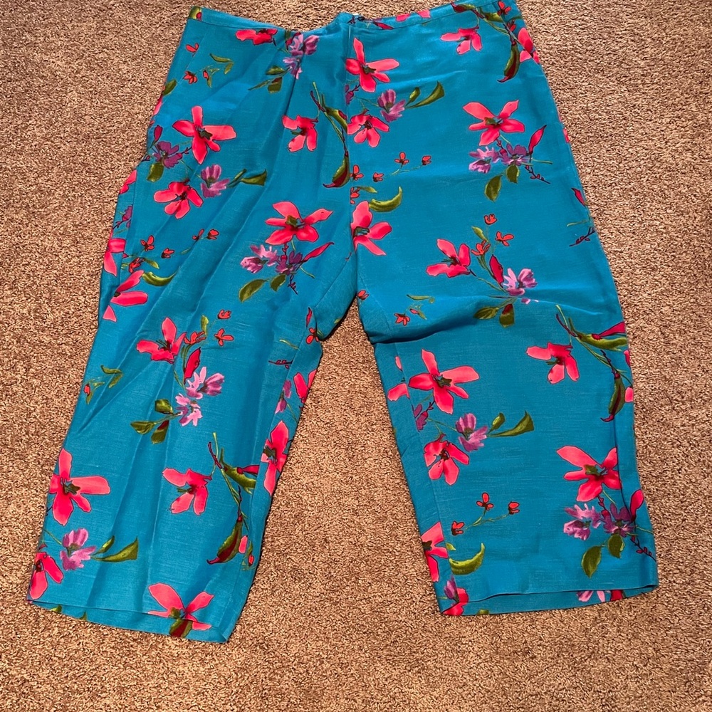 Turquoise linen trouser fully lined